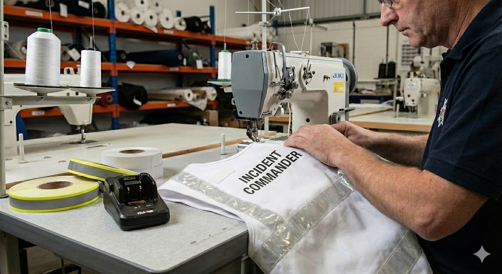 sewing room making incident tabard