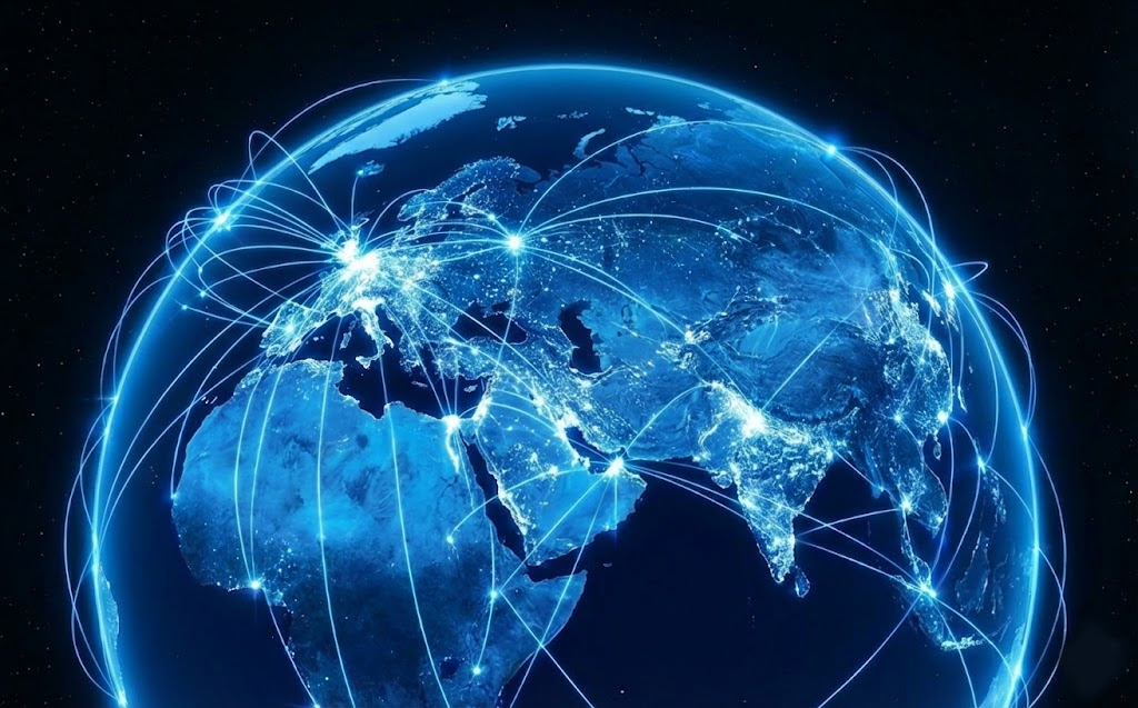 the earth showing a supply chain.