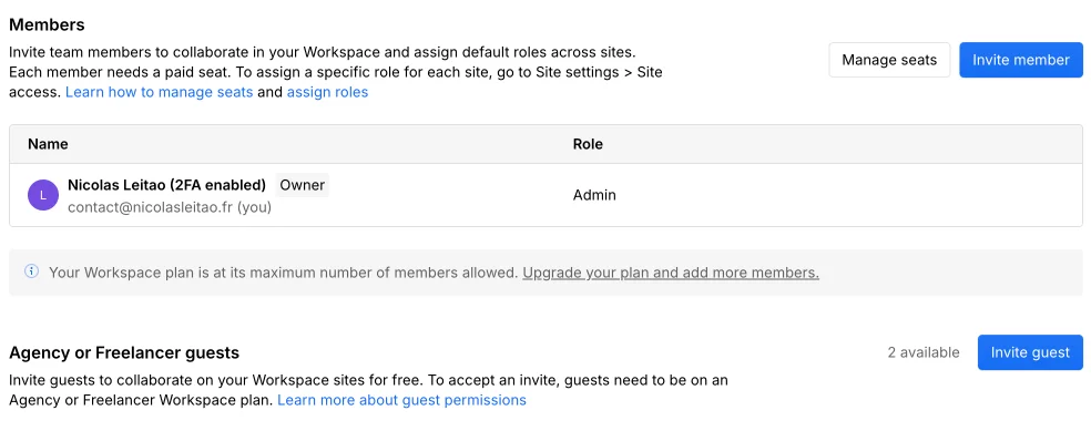 espace client webflow