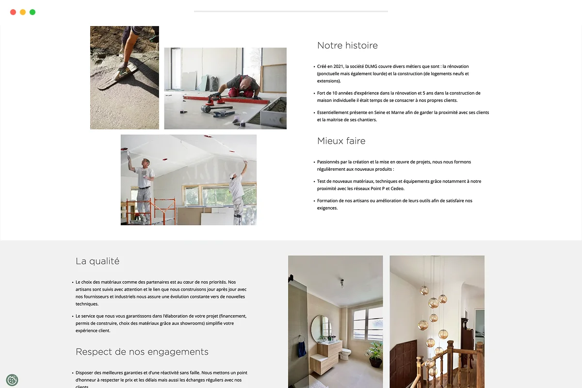 Présentation projet de développement web de DLMG