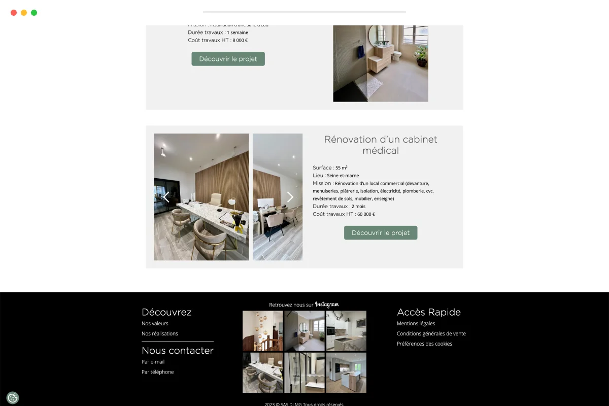 Présentation projet de développement web de DLMG