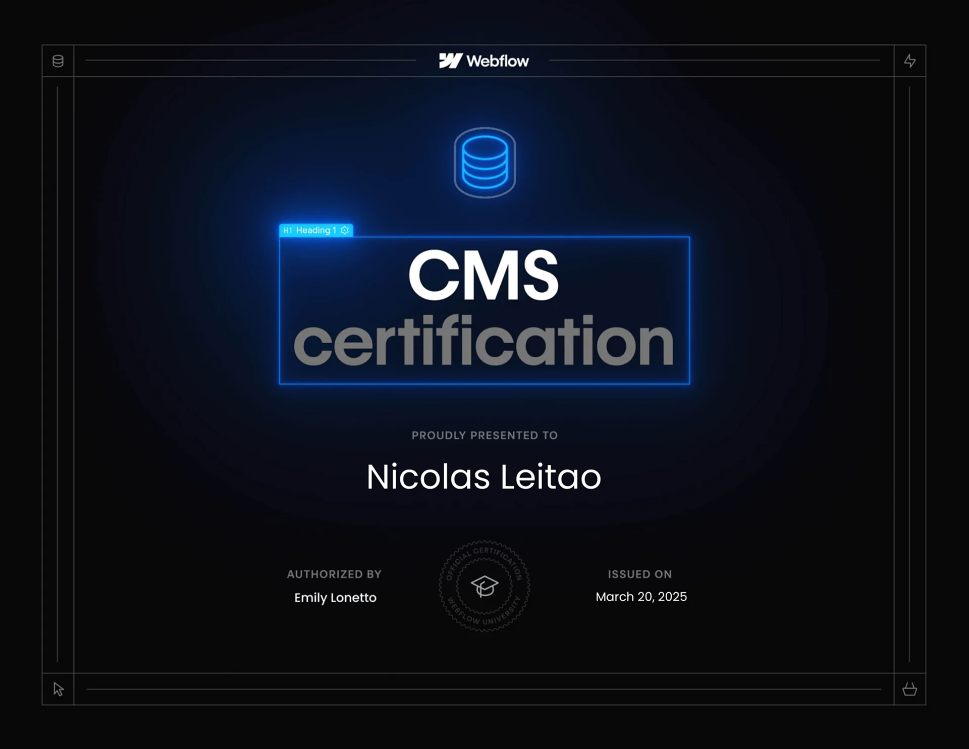Certification webflow CMS