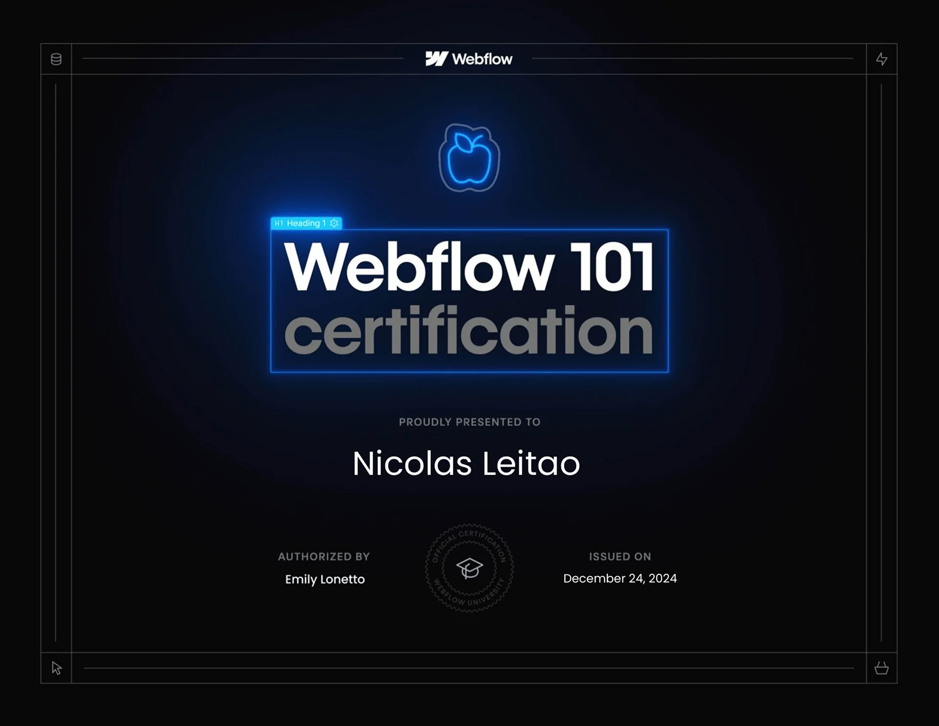 Certification webflow 101
