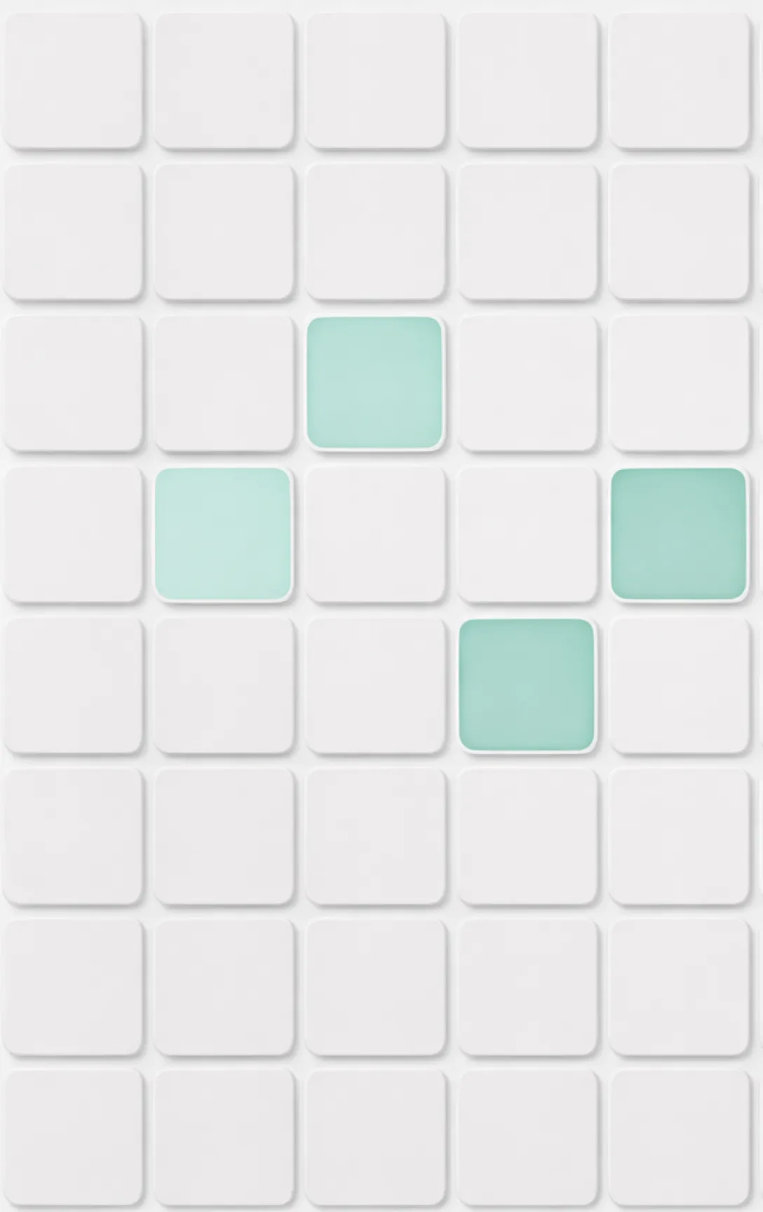 3D grid of transparent cubes stacked in a rectangular tower with some cubes illuminated in white and yellow.