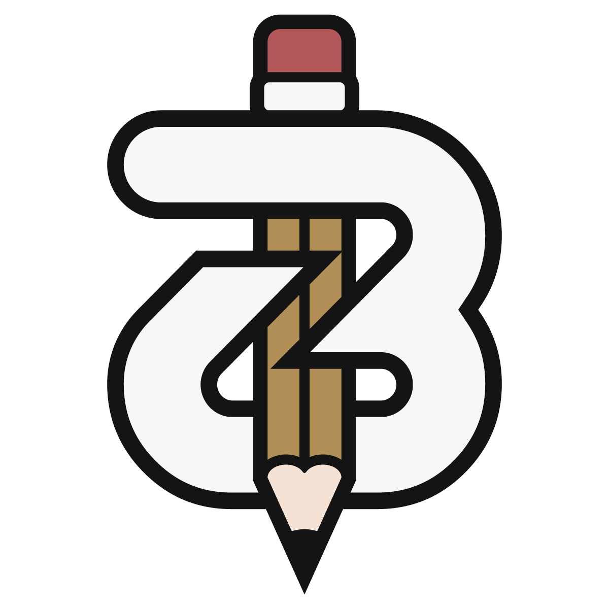 Stylized logo combining a white eraser and a sharpened pencil forming the shape of the letter Z.