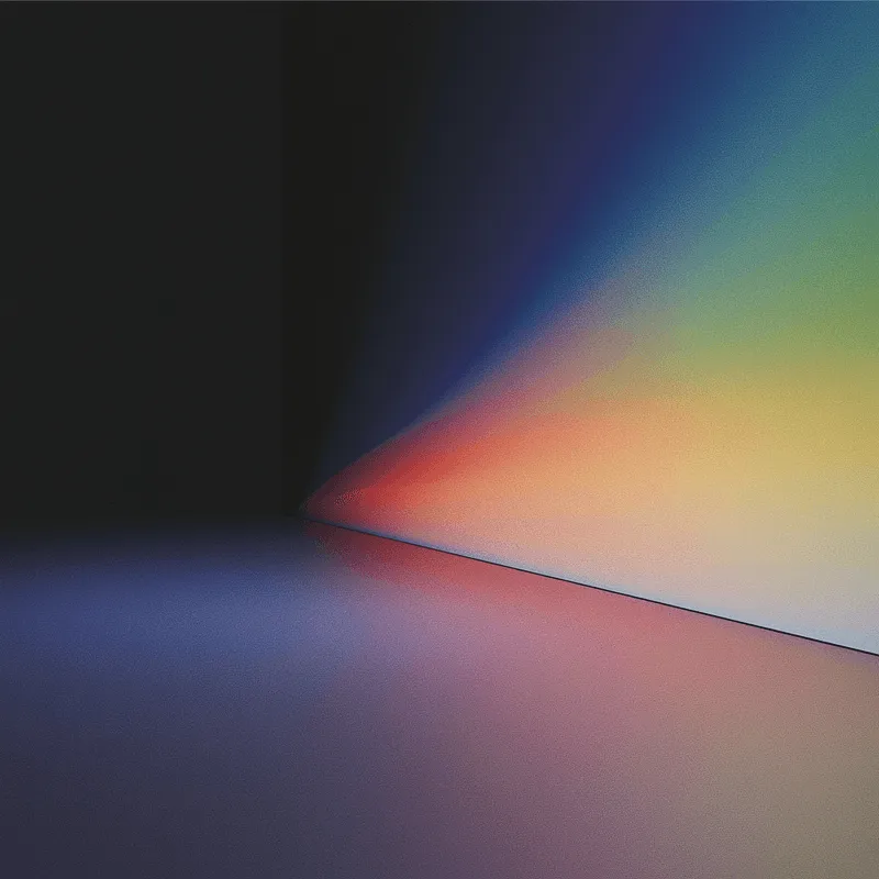 A black and white photo with a rainbow colored background.