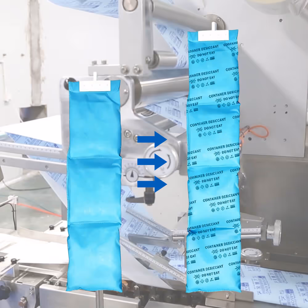 Custom branded desiccant strips with private label printing for company logos.