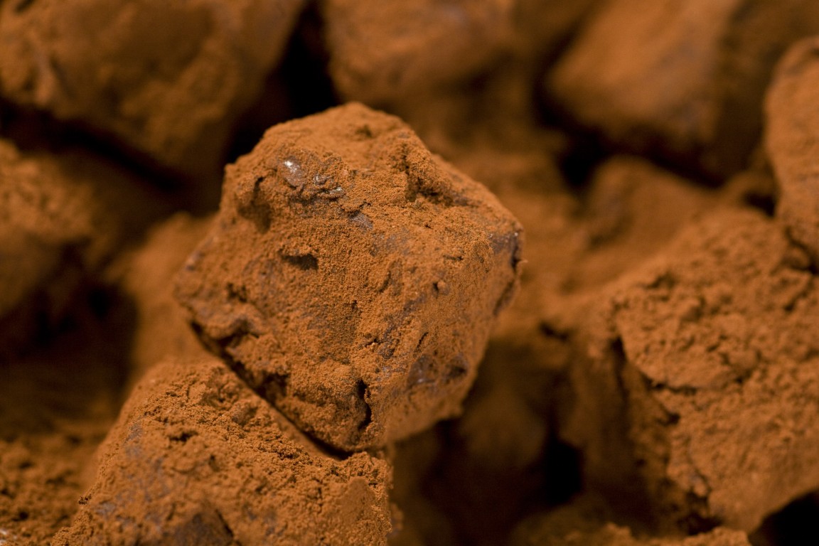 Nahansicht von Chocoladen-Truffes