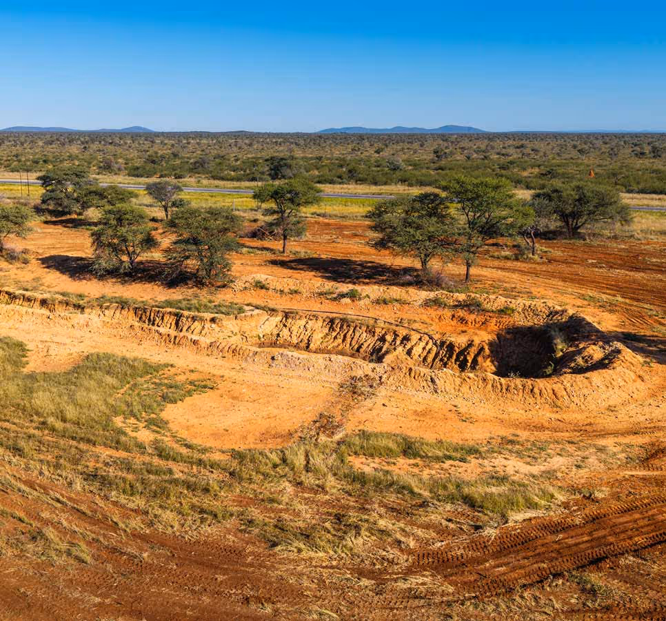 Drone photography of the savanna in Namibia