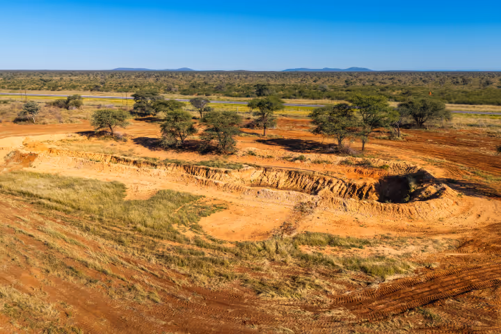 Drone photography of the field where the Carbonsate Namibia project is located