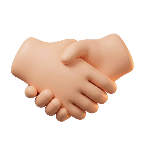Illustration von zwei Händen, die sich zum Händedruck treffen.