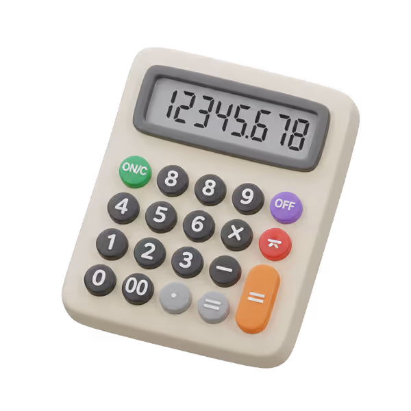 Kompakter Taschenrechner zeigt die Zahlenfolge 12345678 auf dem Display.