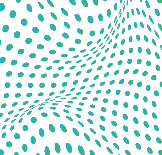 A warped grid of teal dots creating a 3D wave or liquid surface effect.
