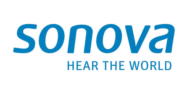 Sonova hearing solutions logo.