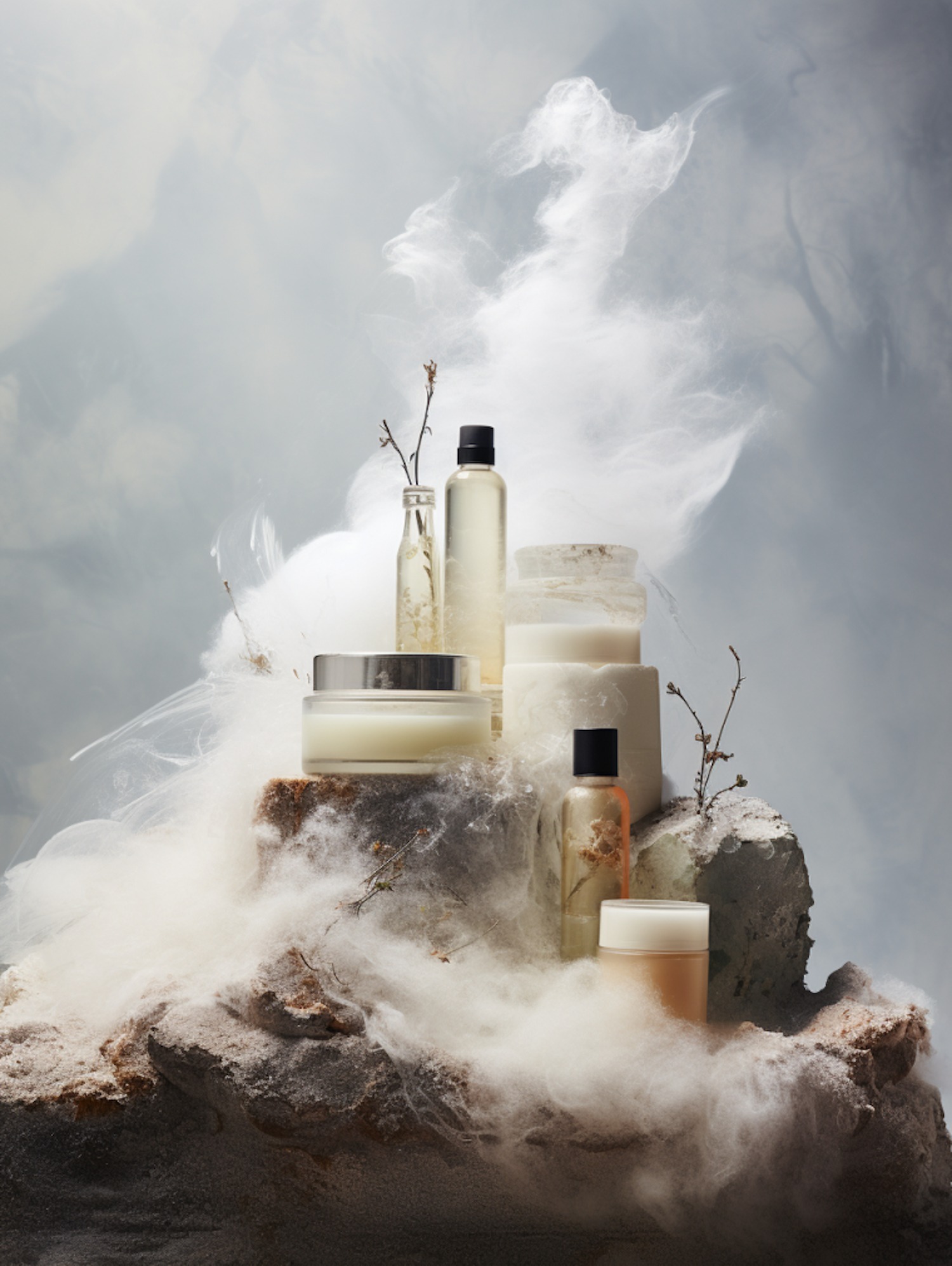 A brown box with a label rests on the sand, with the ocean waves gently lapping in the background.