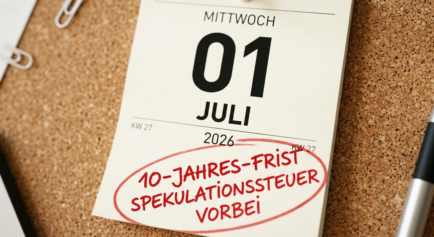 Kalender mit Ablauf der 10-Jahres-Frist der Spekulationssteuer bei Immobilien
