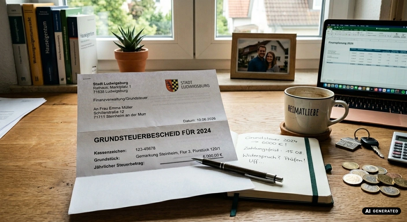 Beispielhafter Grundsteuerbescheid der Stadt Ludwigsburg