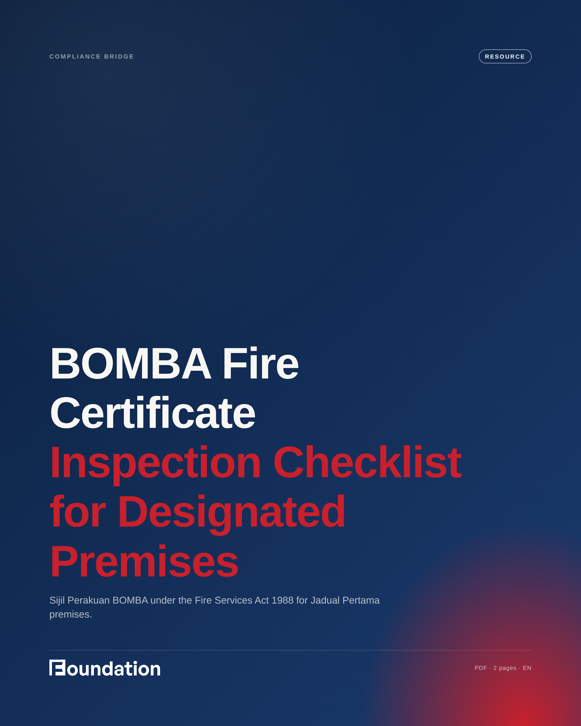 BOMBA Fire Certificate