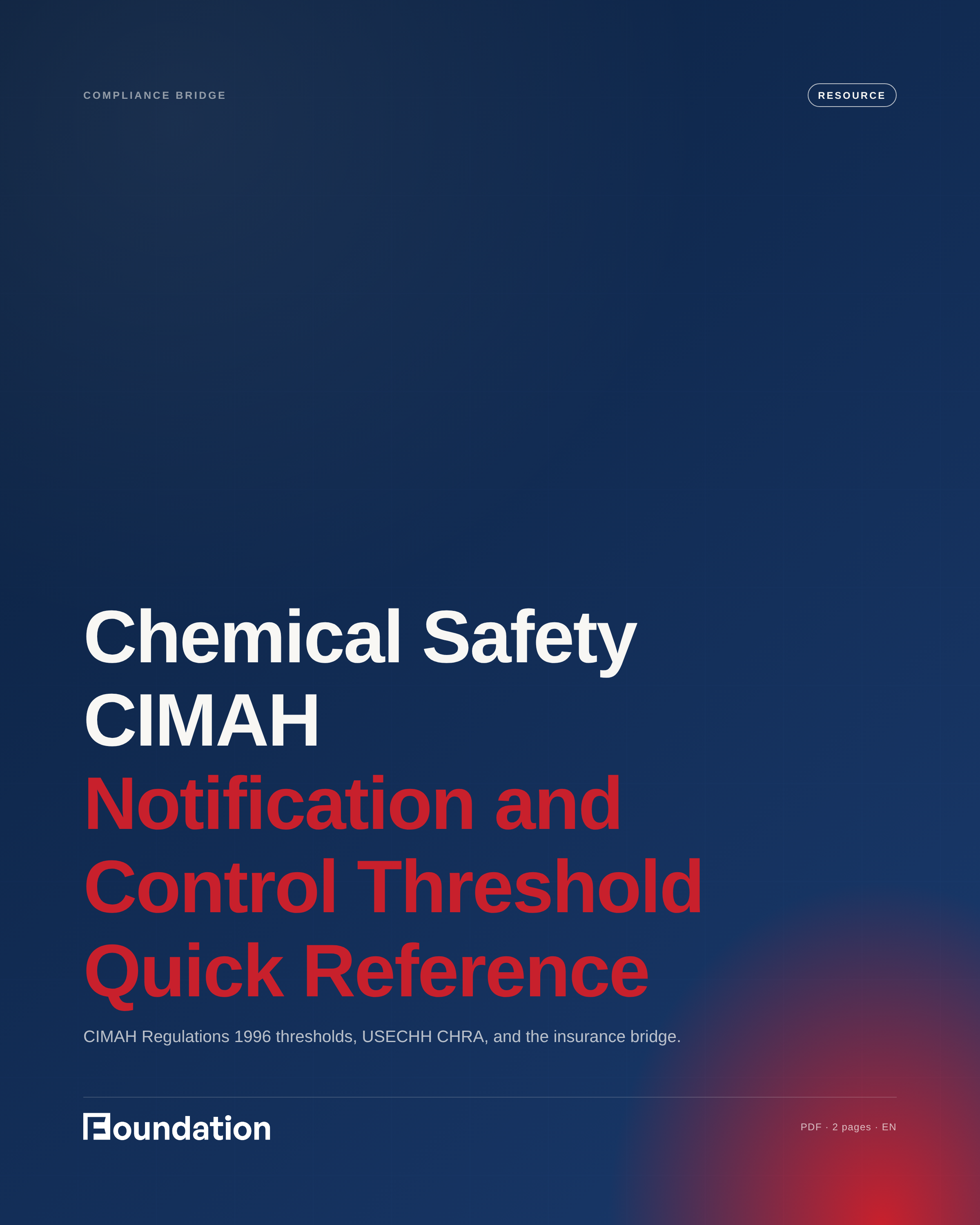 Chemical Safety CIMAH