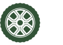 Simplified green silhouette of an off-road SUV vehicle.