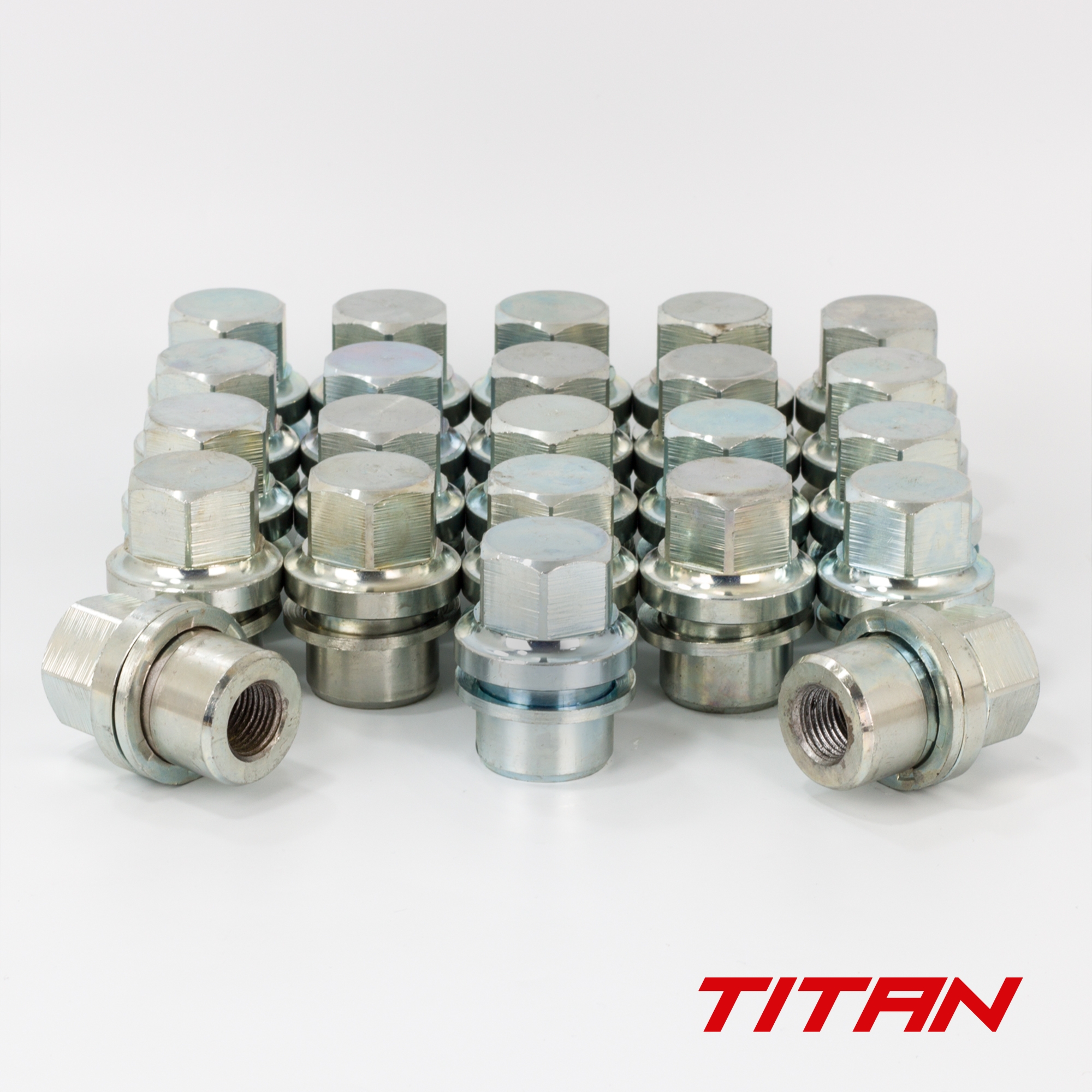 Titan 27mm Closed Hex 16x1.5 Wheel Nut fits Landrover/Range Rover Flat Seat (29mm Shank) Stainless/Chrome (23)