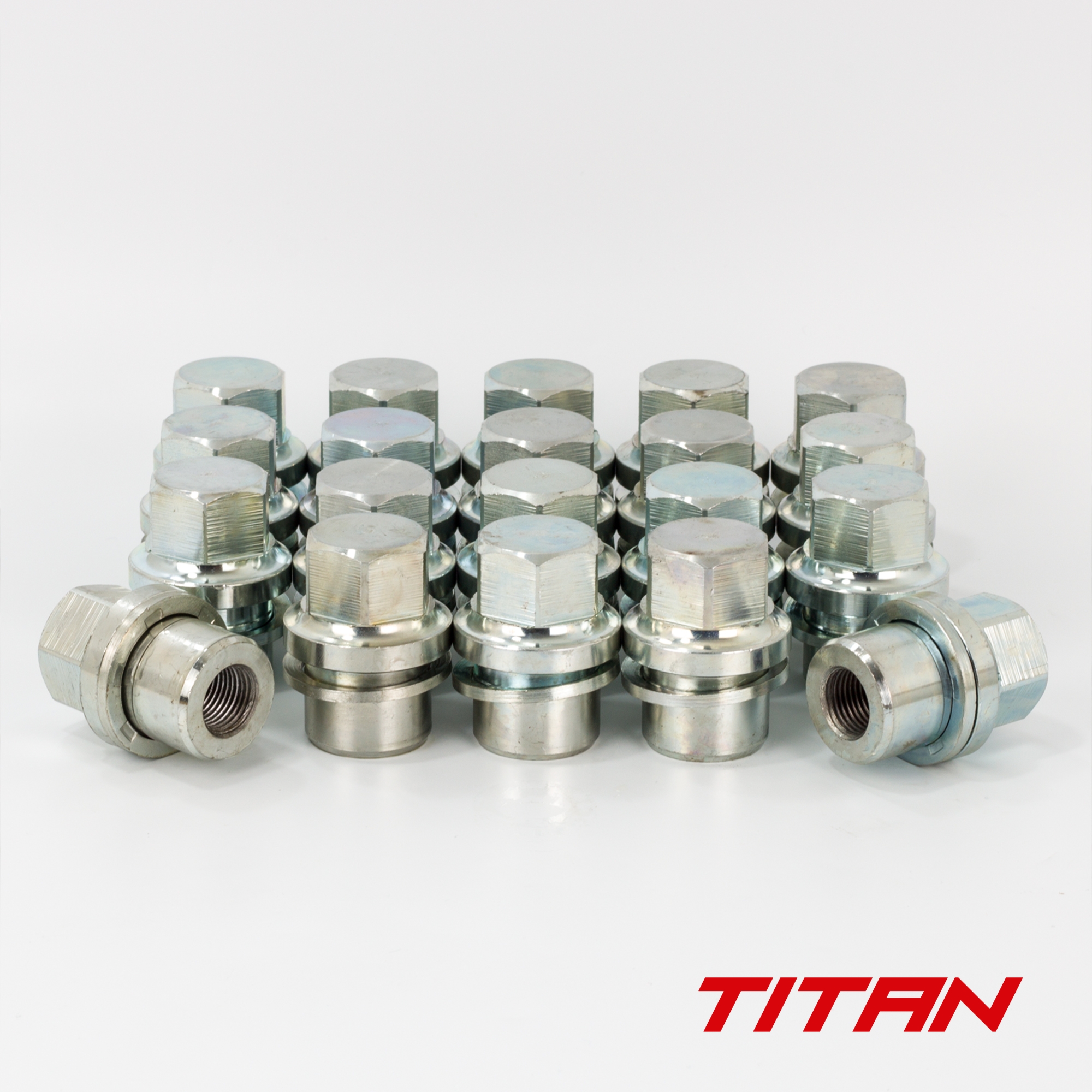Titan 27mm Closed Hex 16x1.5 Wheel Nut fits Landrover/Range Rover Flat Seat (29mm Shank) Stainless/Chrome (20)