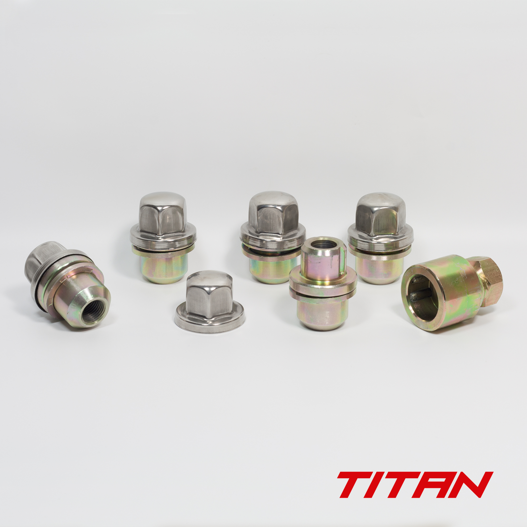 Titan Land Rover / Range Rover O.E Fit M16x1.5 Locking Wheel Nuts Stainless/Chrome (5 + Key)