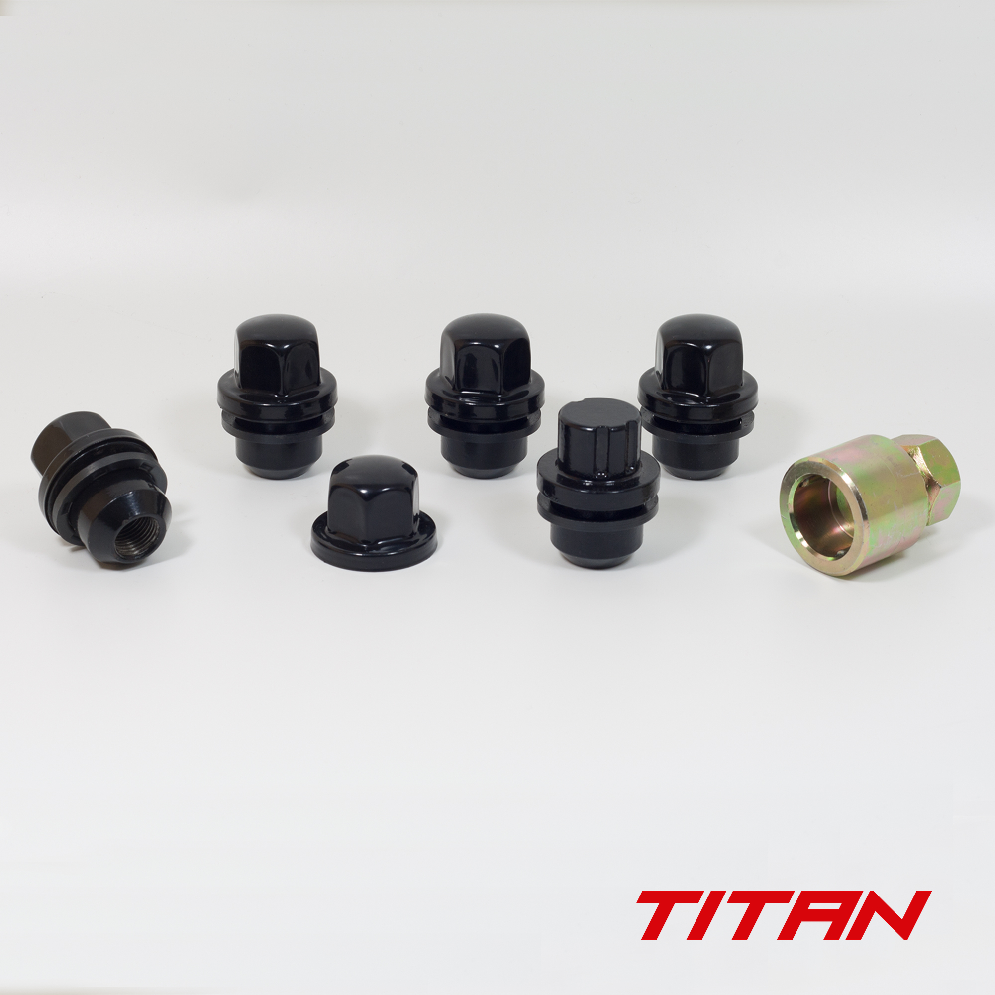 Titan Land Rover / Range Rover O.E Fit M16x1.5 Locking Wheel Nuts Black (5 + Key)