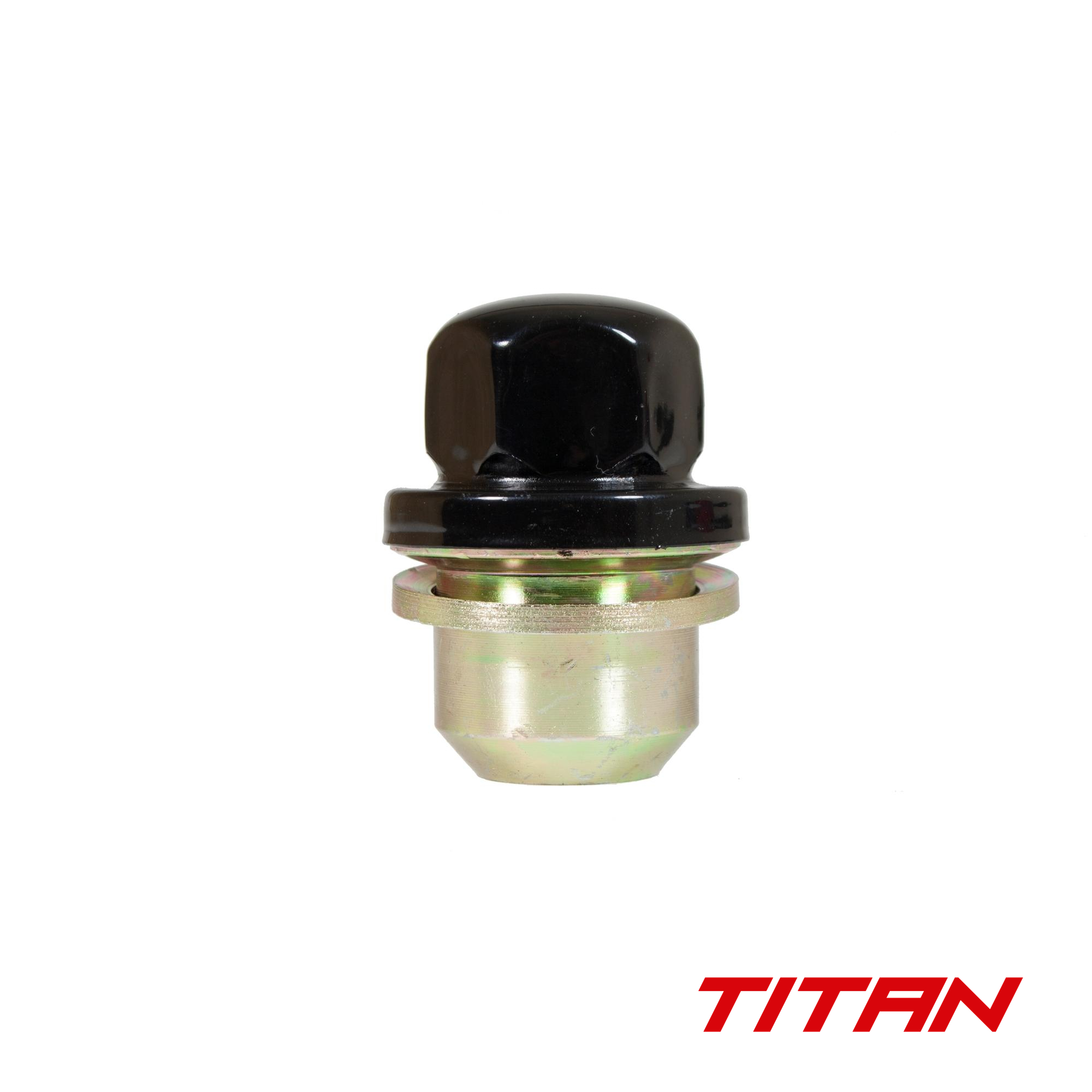 Titan 27mm Closed Hex 16x1.5 Wheel Nut fits Landrover/Range Rover Flat Seat (29mm Shank) Black Cap (1)