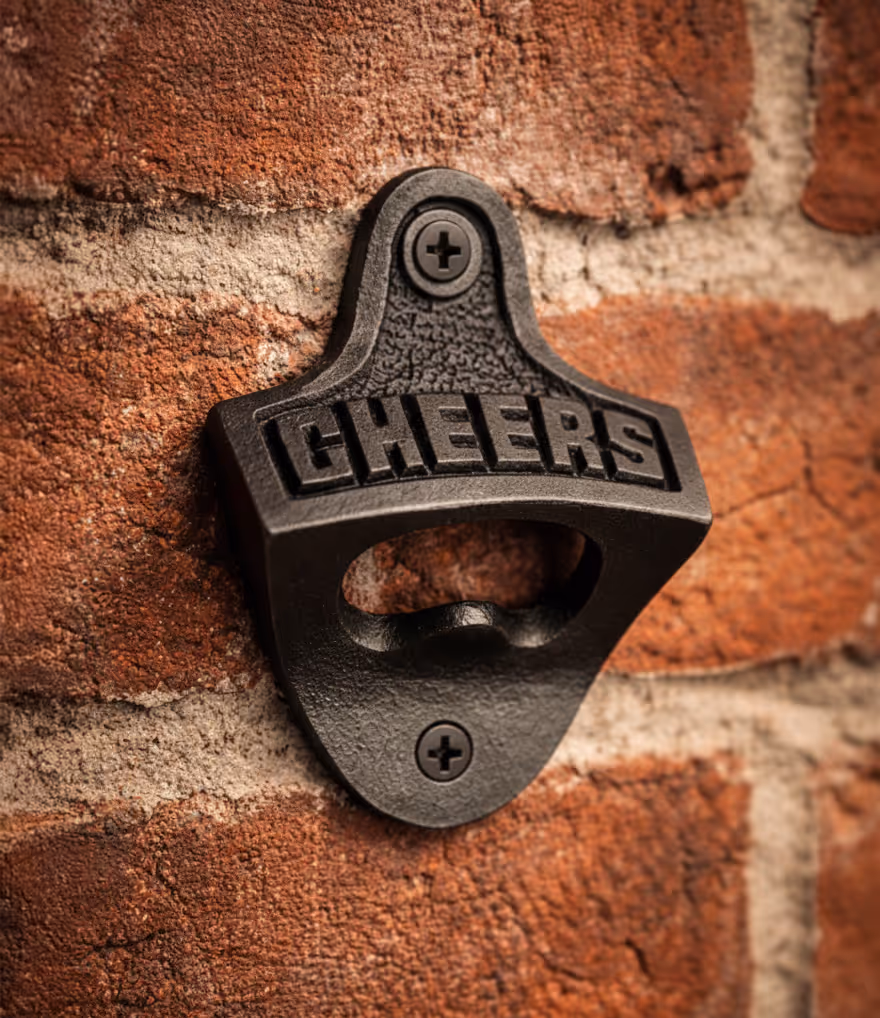 Cast Iron “Cheers” Wall-Mounted Bottle Opener