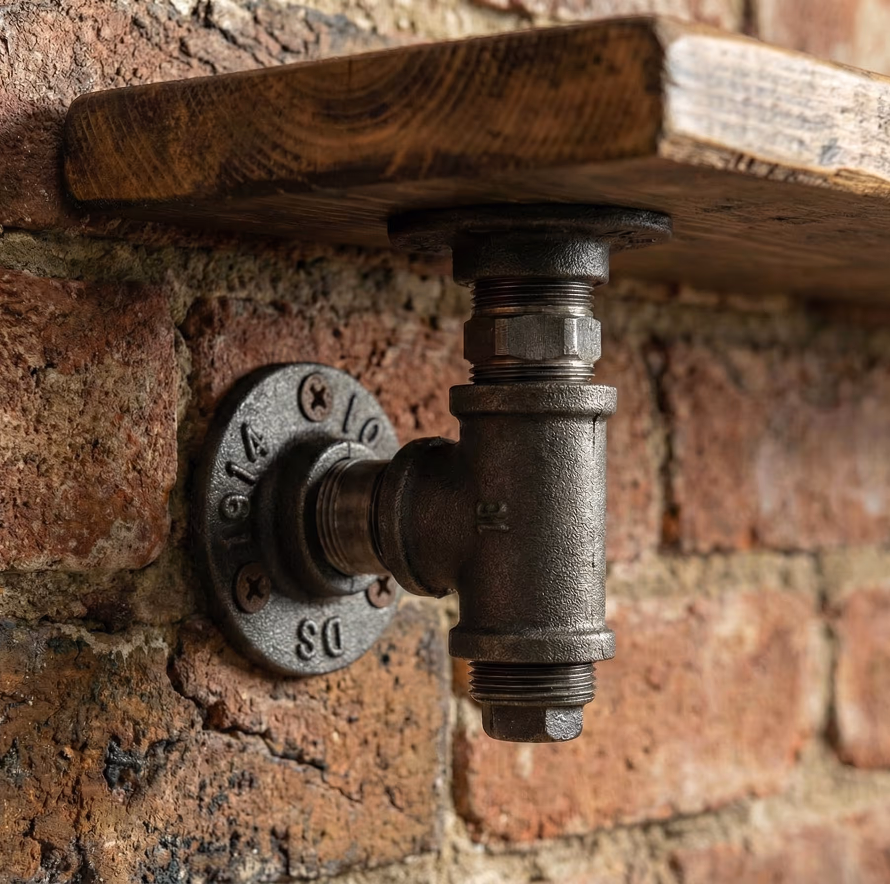 Chunky Industrial Pipe Shelf Bracket