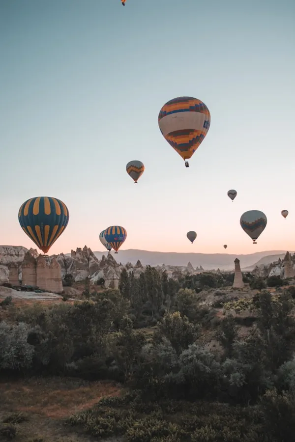 Hot Air balloons flying over Cappadocia Turkey