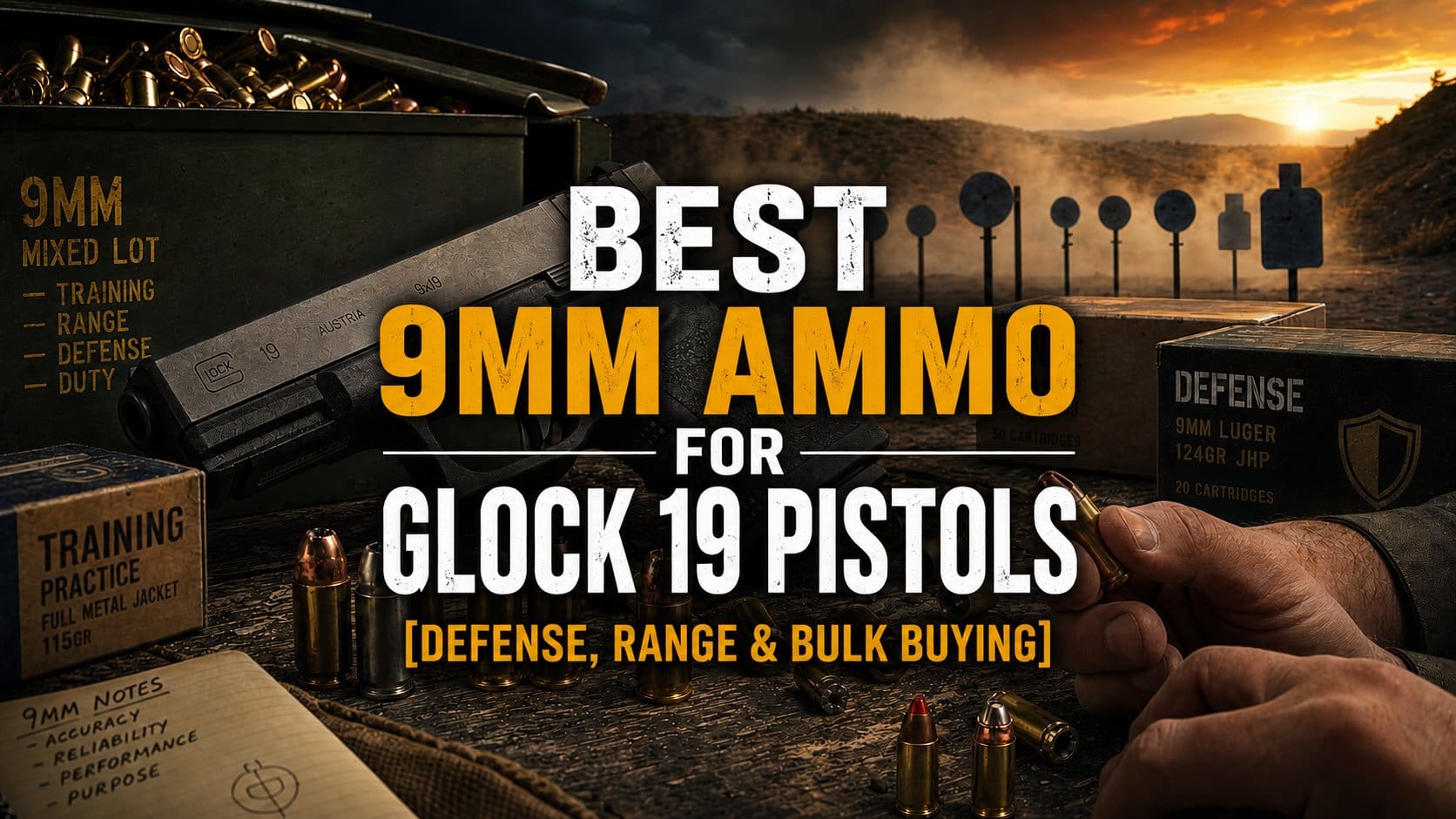 Best 9mm Ammo for Glock 19 Pistols [Defense, Range & Bulk Buying] featured image