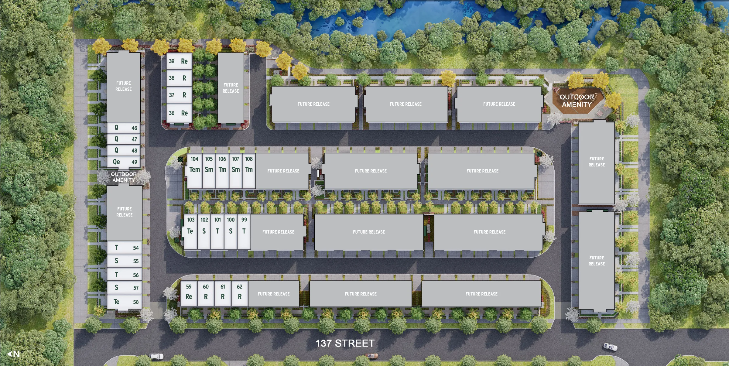 Site Plan for Queens townhomes a Bear Creek in Surrey
