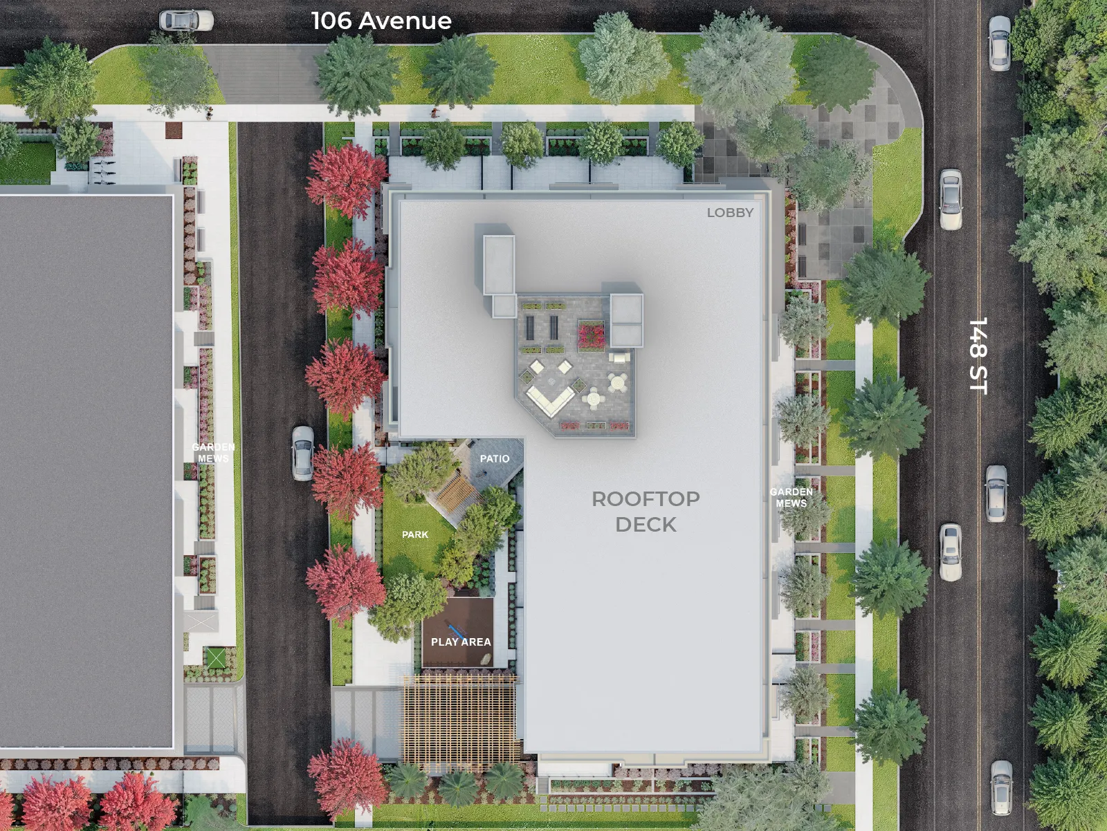 Aerial rendering view of Guildford The Greatest 2 Condos