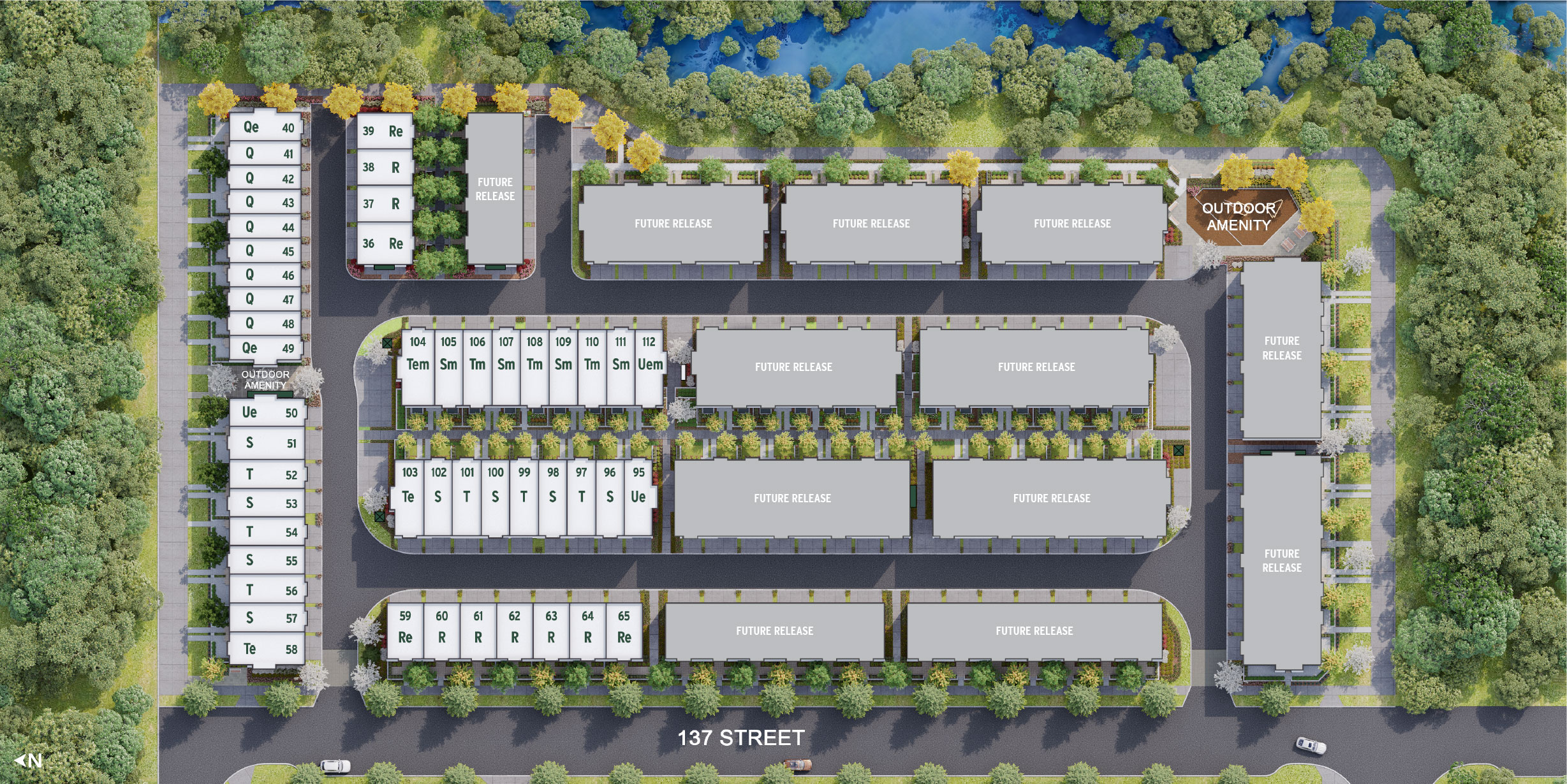 Site Plan for Queens townhomes a Bear Creek in Surrey