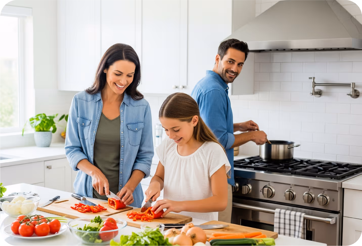 Family enjoying time together at home protected from pests