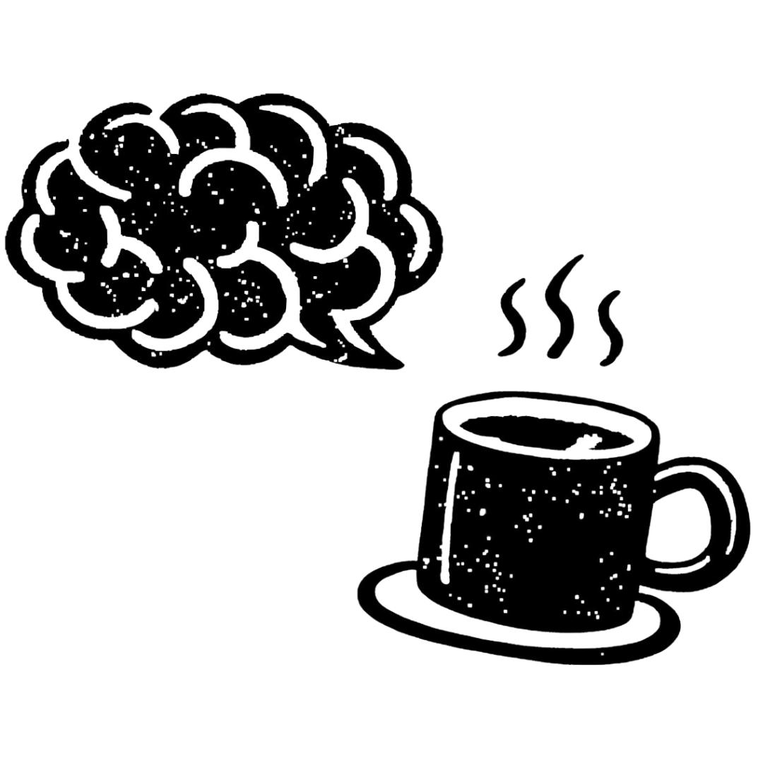 Illustration Un café un cerveau — podcast et espace de réflexion de Florence Jeux sur la psychologie et les relations