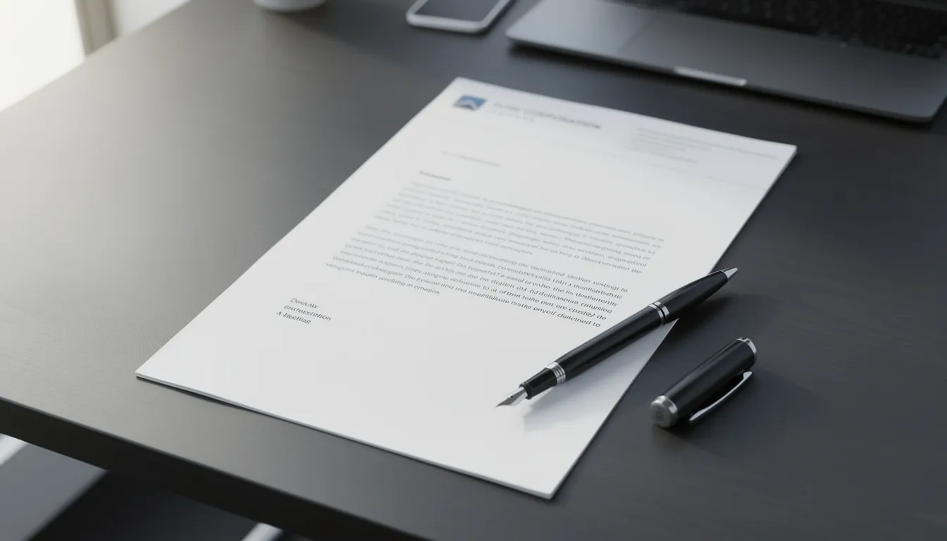 The image features a professional desk with a formal document printed on company letterhead, accompanied by a pen, symbolizing the importance of the audit process and internal control environment. This setup reflects the need for organizations to maintain compliance and provide assurance to customers, especially during the SOC 2 report period.
