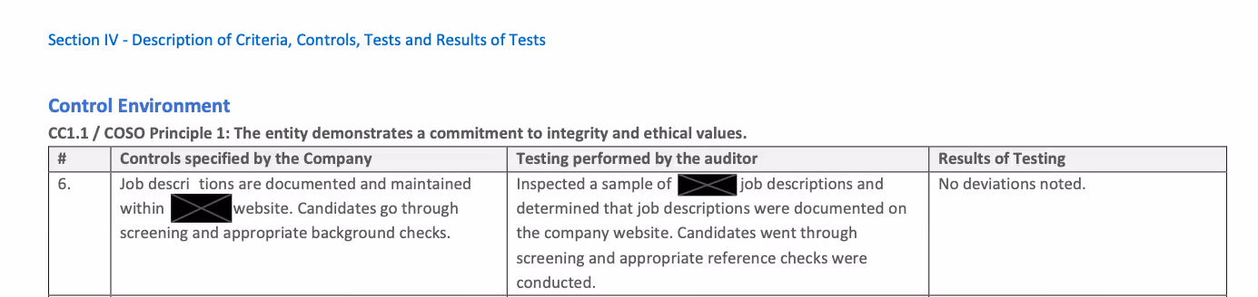 Example SOC2 Report Section 4