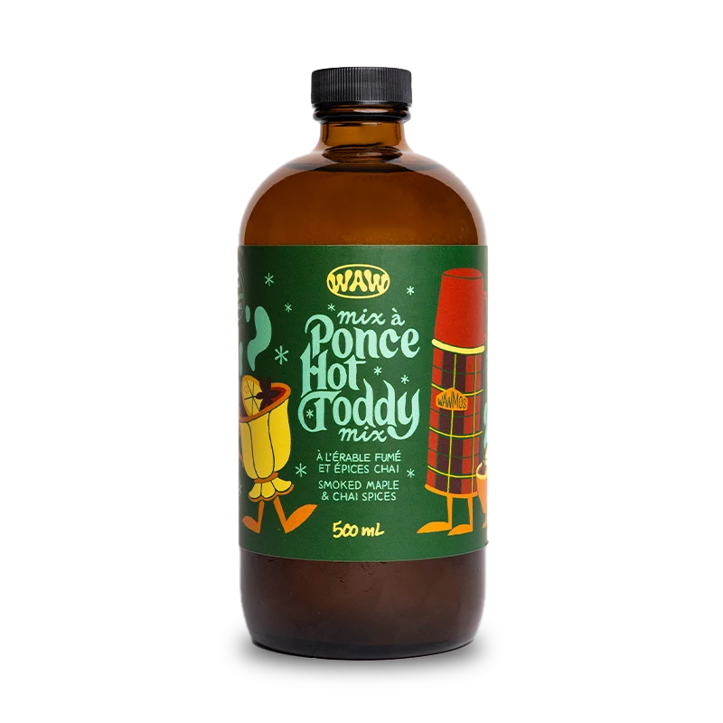 Bouteille de 500 ml de Mix à Ponce WAW sur fond transparent.