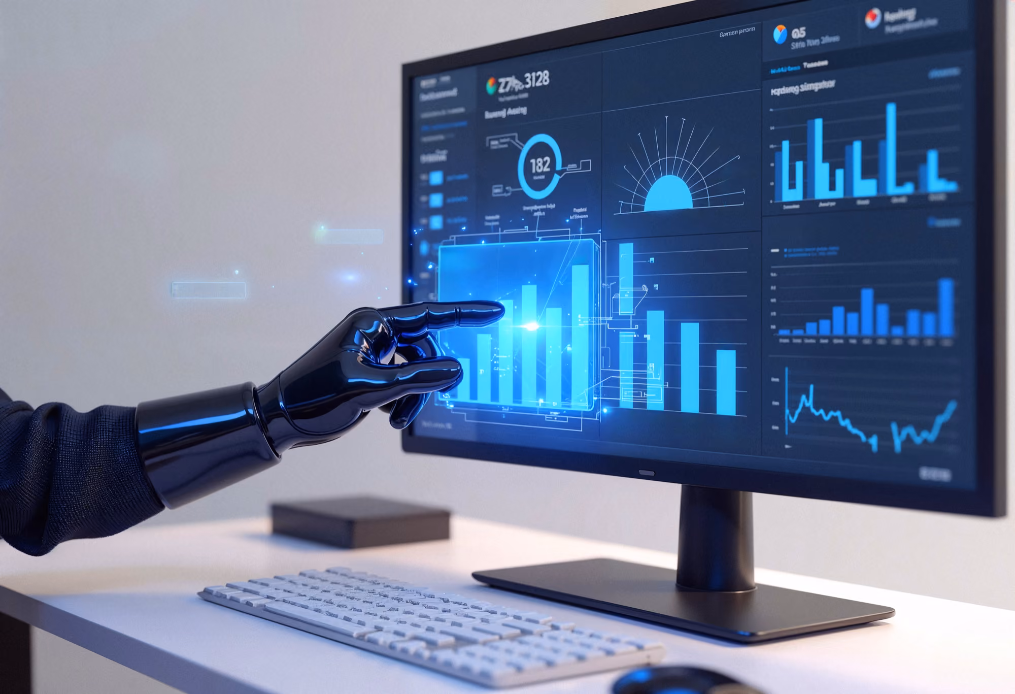 Vergrößerte Detailansicht eines automatisierten Prozesses