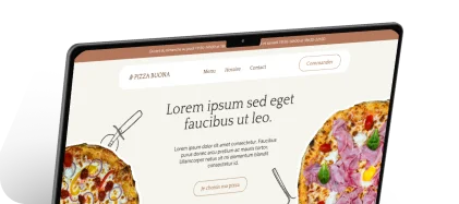 Visuel d'une maquette de pizzeria