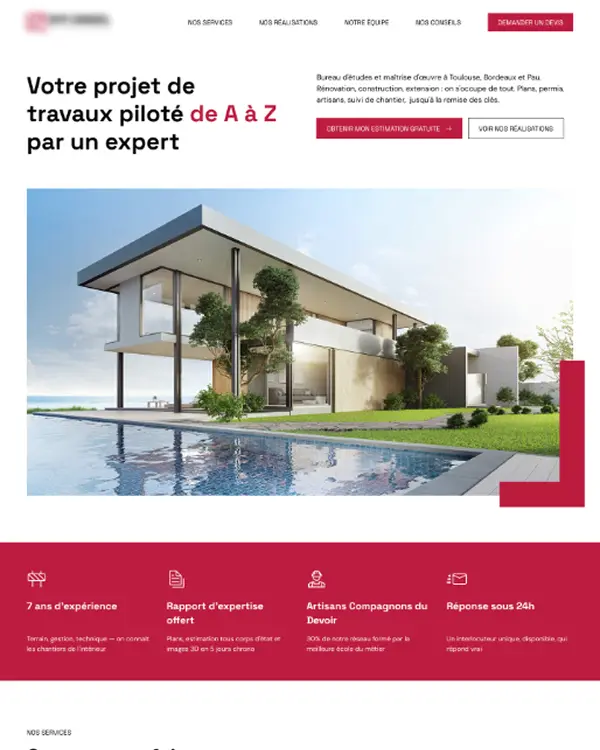 Maquette site BTP
