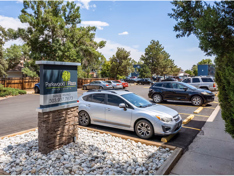 Exterior of building with parking lot
