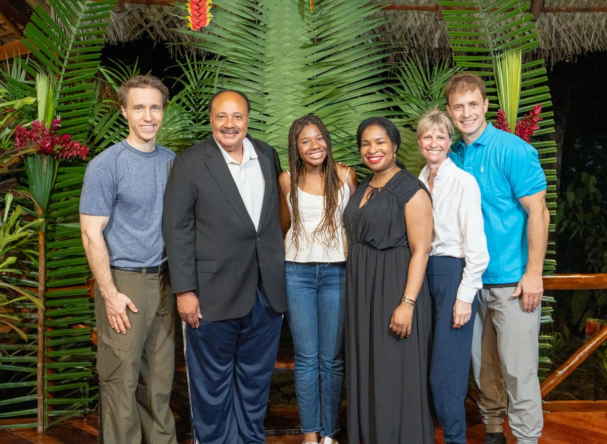 a group of people standing next to each other