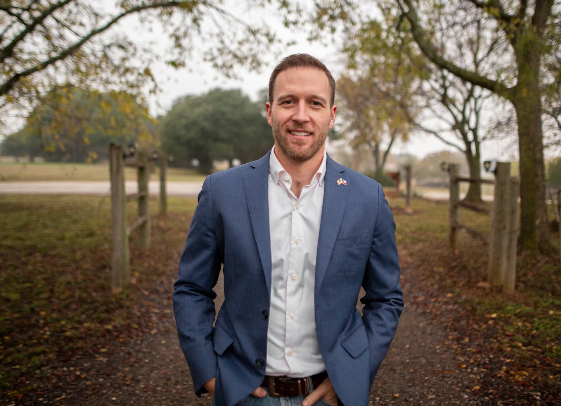 Jace Yarbrough wearing blue suit.