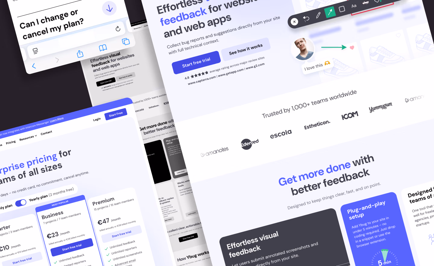 Webdesign a UI design — ukázka webu Ybug z portfolia Studio Light