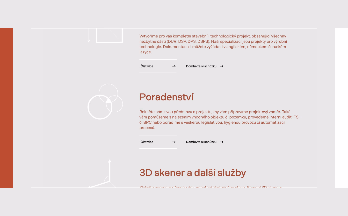 Návrh webu FABEC na desktopu — webdesign, Studio Light