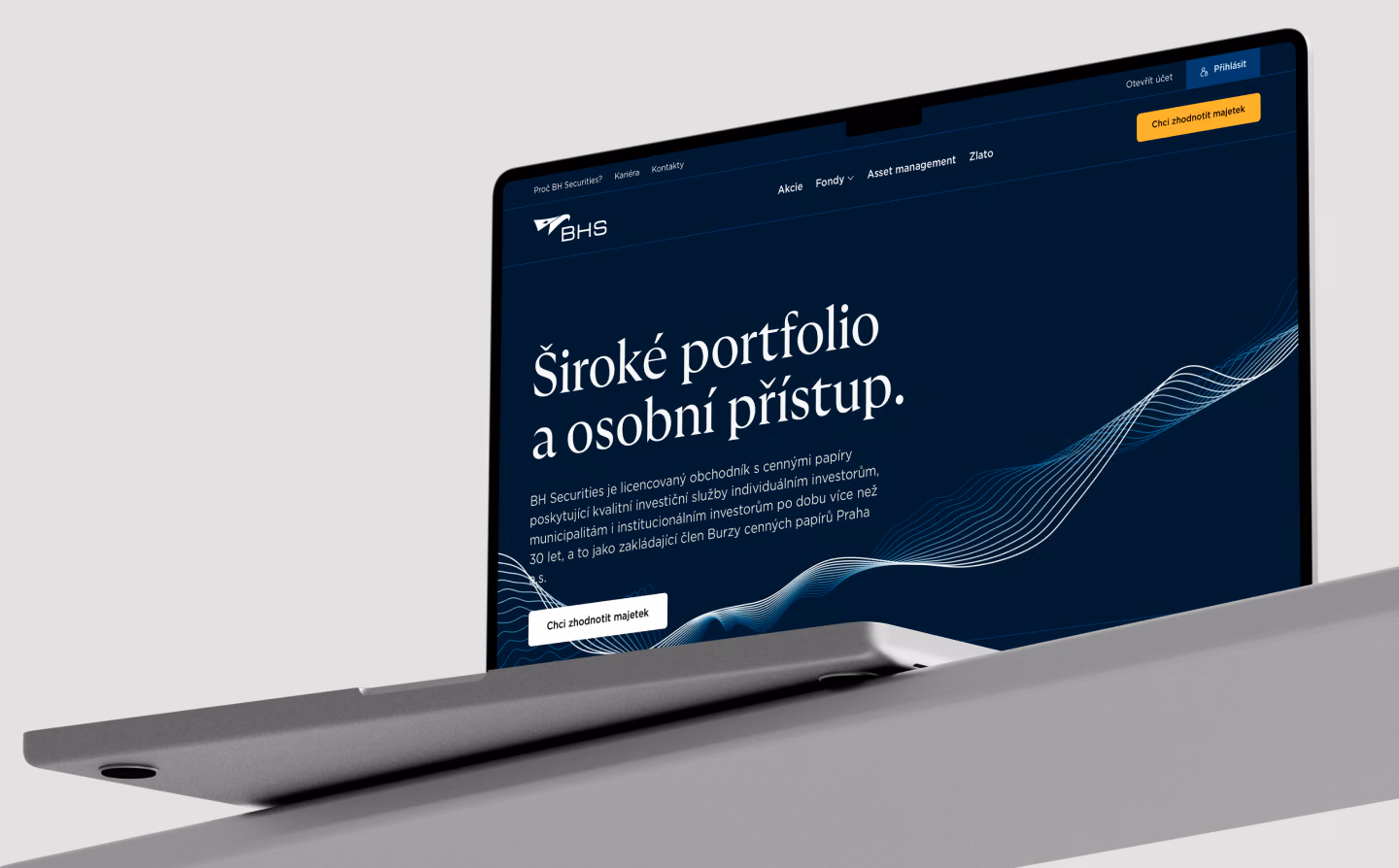 Webdesign BH Securities — úvodní stránka, Studio Light
